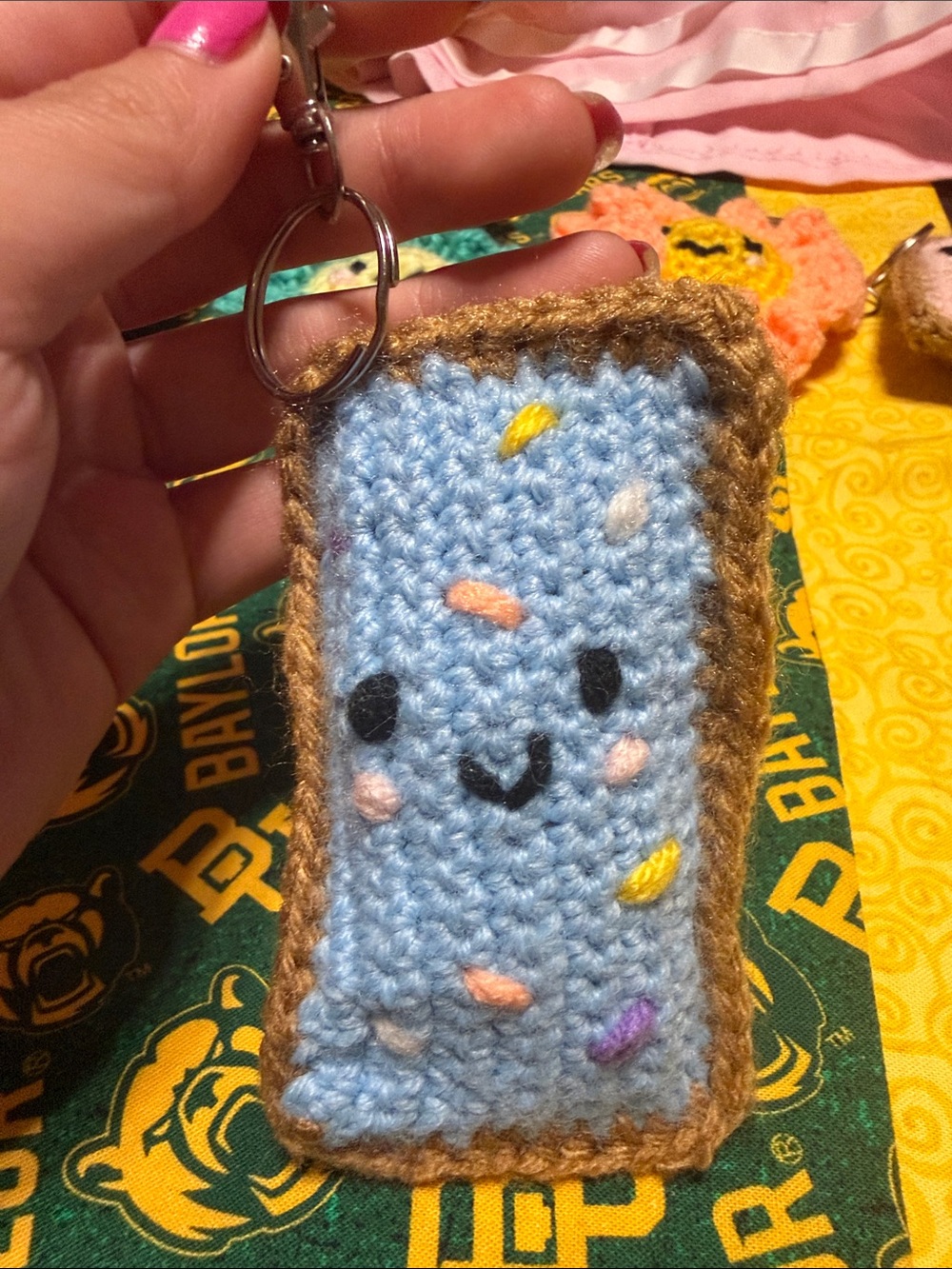 Handmade Light Blue pop tart Keychain - Kids Accessories